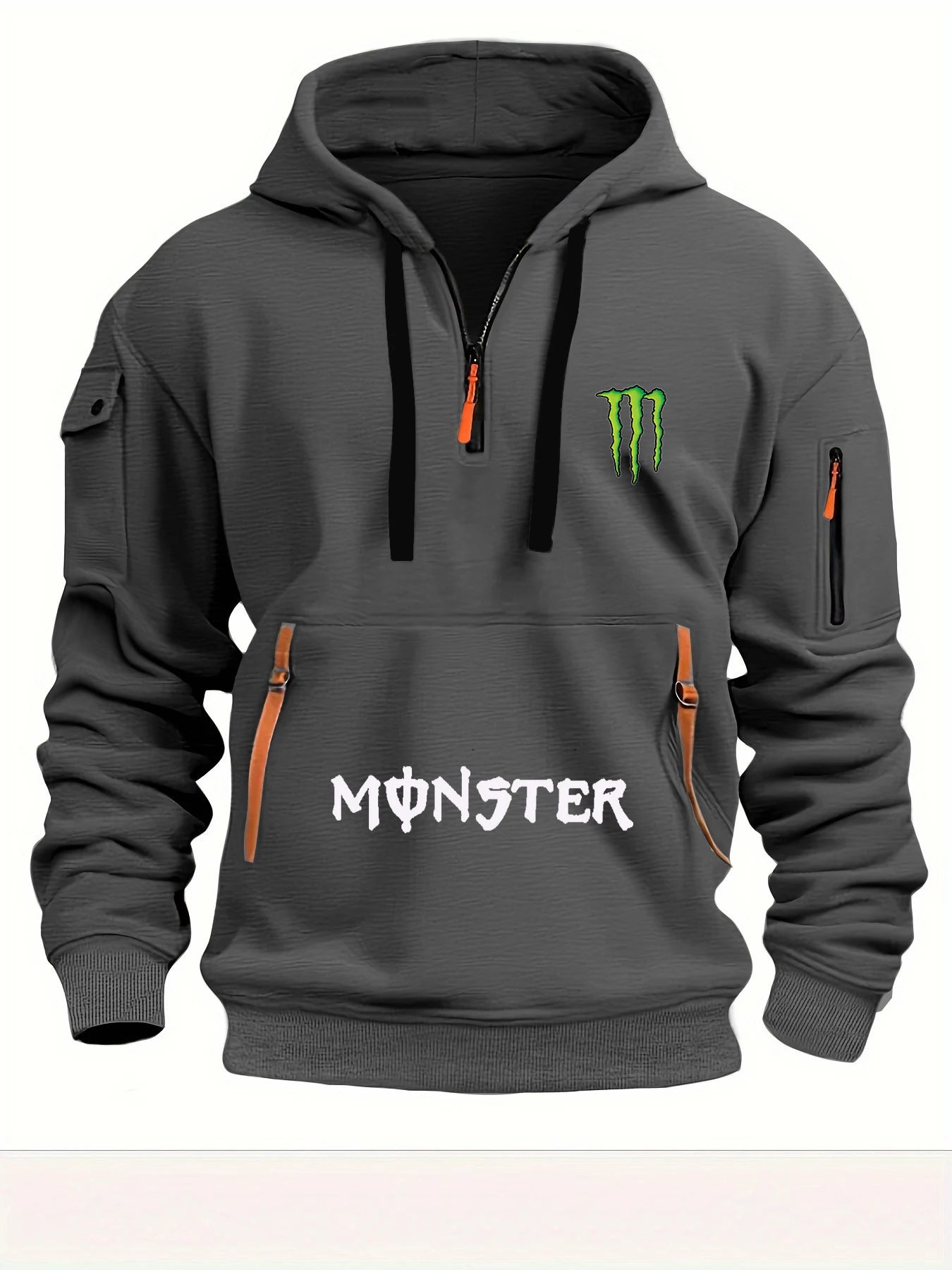 2026 Magic Claw Energy Men's Hooded Jacket Winter Warmth Half-Zip Outdoor Sport Pullover Autumn/Winter Outdoor Shirt