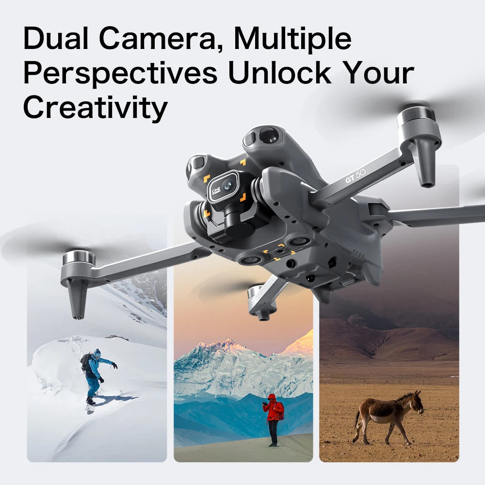 Original GT50 Drone Dual Camera 5G 8K Aerial Aircraft Obstacle Avoidance UAV Fixed GPS Remote Control  Foldable Quadcopter Gifts
