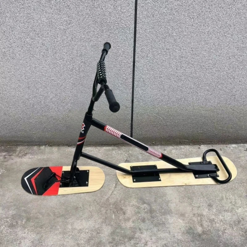 Adult Ski Carts Thickened Wear-resistant Aluminum Skis Freestyle Skis Grass Skis Snowboards Orienteering Wood Color