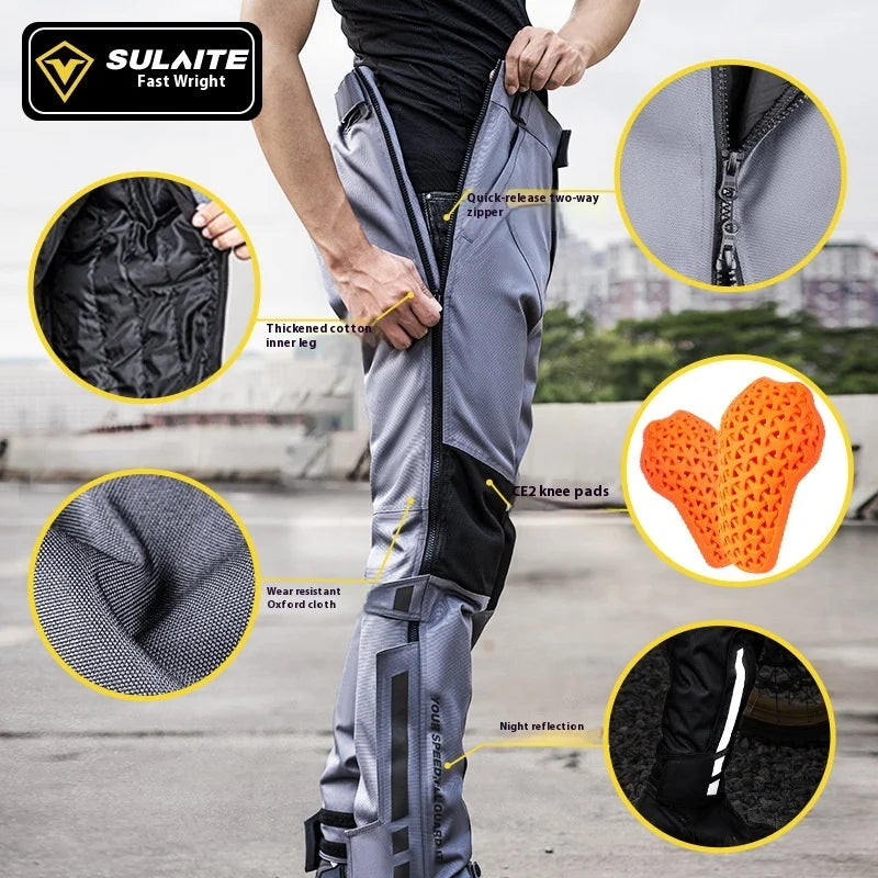 Motorcycle Riding Pants Quick Take Off Waterproof Windproof Thermal Protective Pants For Men And Women Winter Warm Racing Pants