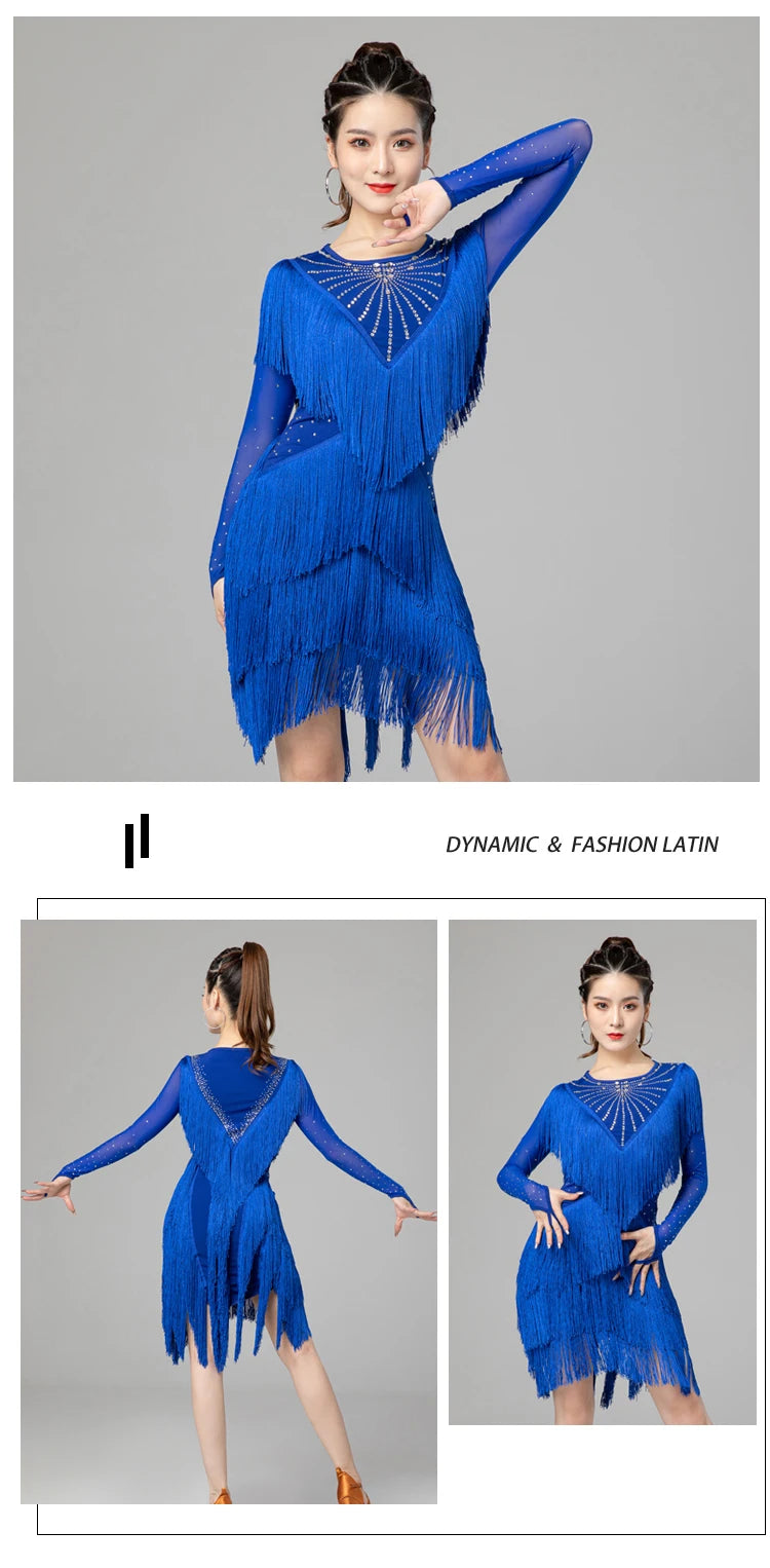 Women Competition Smooth Ballroom Swing Salsa Rumba Latin Dance Dress Ladies Party Festival Costumes