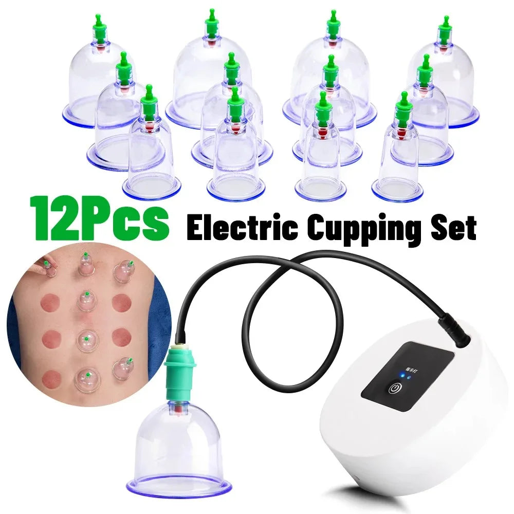Tuhopeta Electric Vacuum Cupping Body Massager jar Suction Scraping Cup Fat Burner Therapy Anti Cellulite Slimming Body Cans