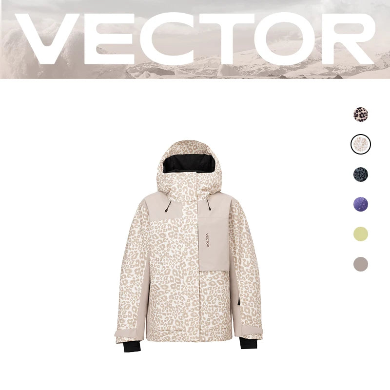 VECTOR Men Women 3L Cotton Ski Jacket Ski Pants Warm Windproof Winter Overalls Waterproof Outdoor Sports Clothing Snowboard