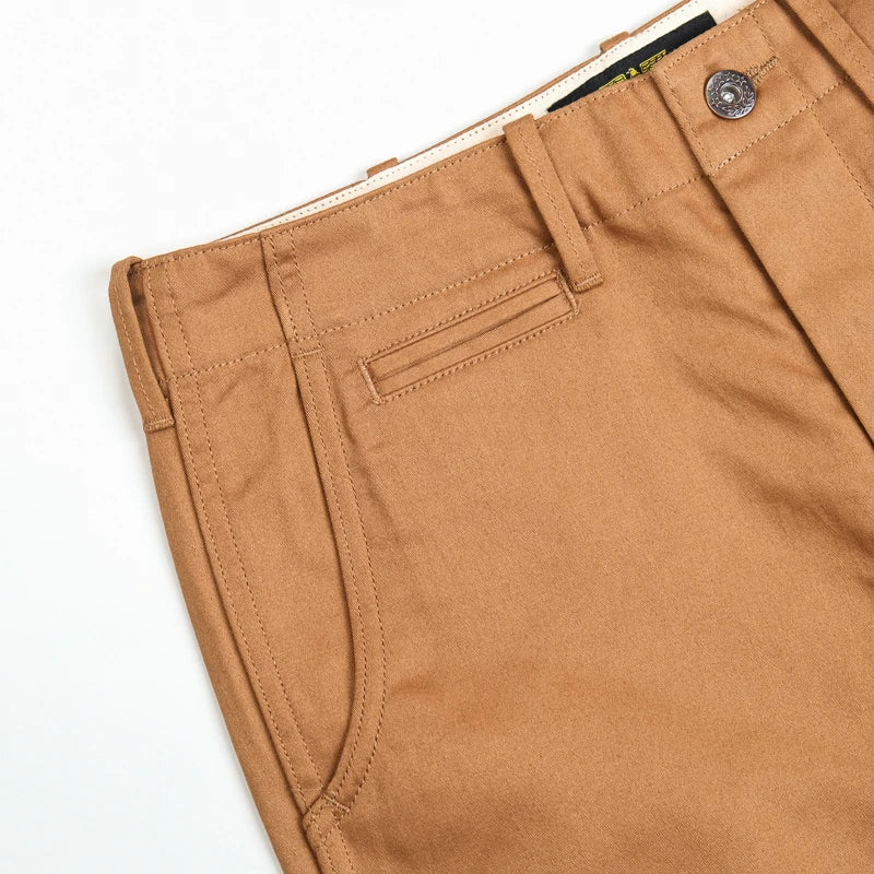 High Waist Wide Leg Khaki Pants American Retro Military Sle Chino Cuffed Double Silk Luster Straight Leg Workwear Trousers