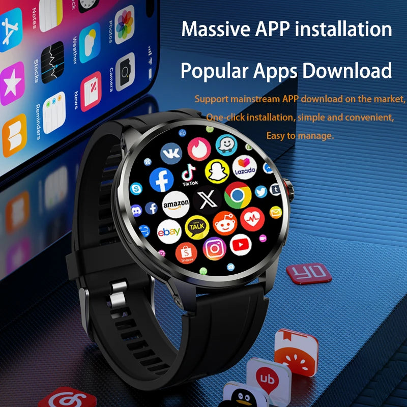Original H99 Smart Watch Android Watches Amoled Smartwatch With 190° Rotary Camera Google Play Store 1.95inch Amoled Screen