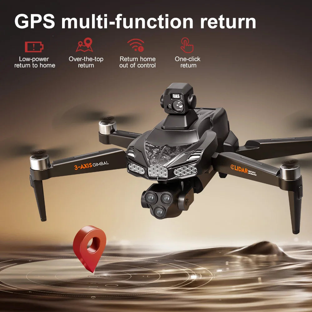 V668 GPS Drone 8K Professional 3-Axis PTZ HD Three Camera 5G WIFI FPV Dron Obstacle Avoidance Brushless Motor RC Quadcopter Toys