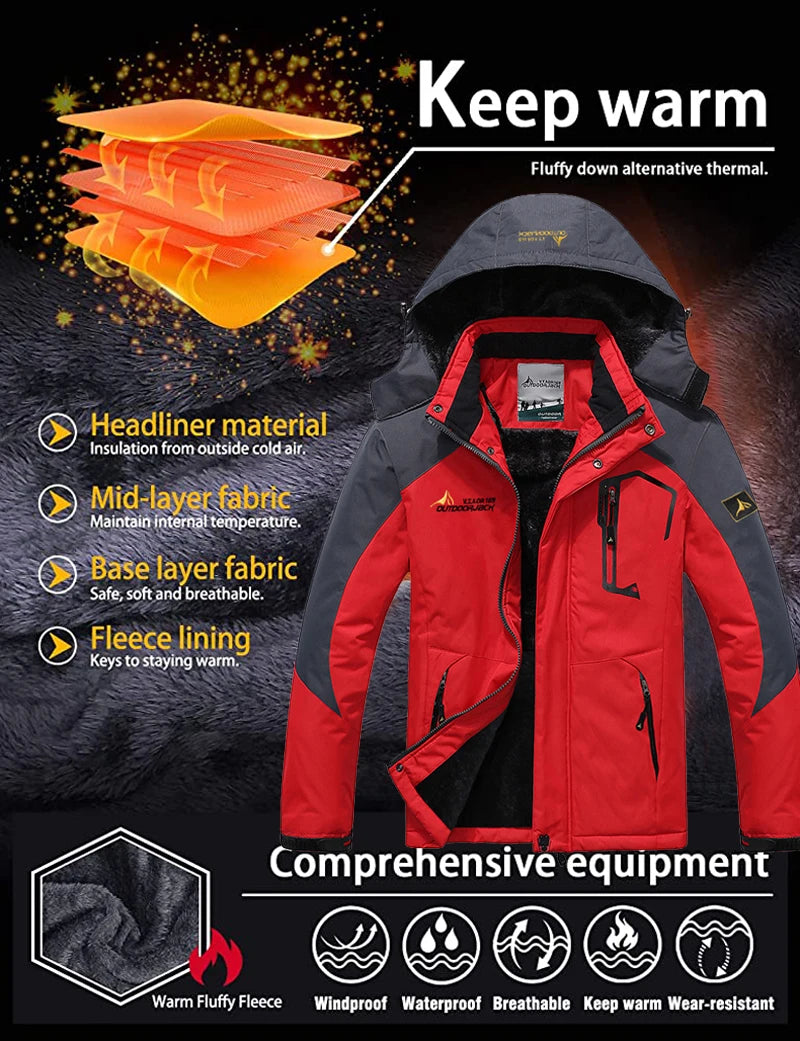 Winter Ski Suit Men Snowboard Fleece Jacket Pants Thicken Warm Waterproof Windproof Skiing And Snowboarding Sets Snow Suits Male