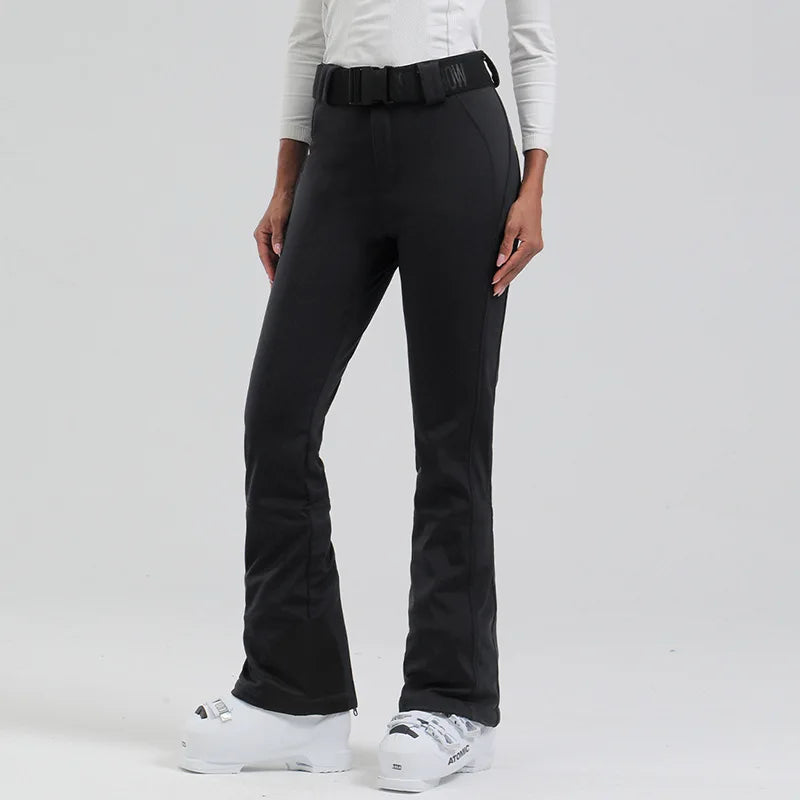 Ski pants New women's double-board 스노우보드복 slimming windproof waterproof thickened warm and elastic sports snow pants