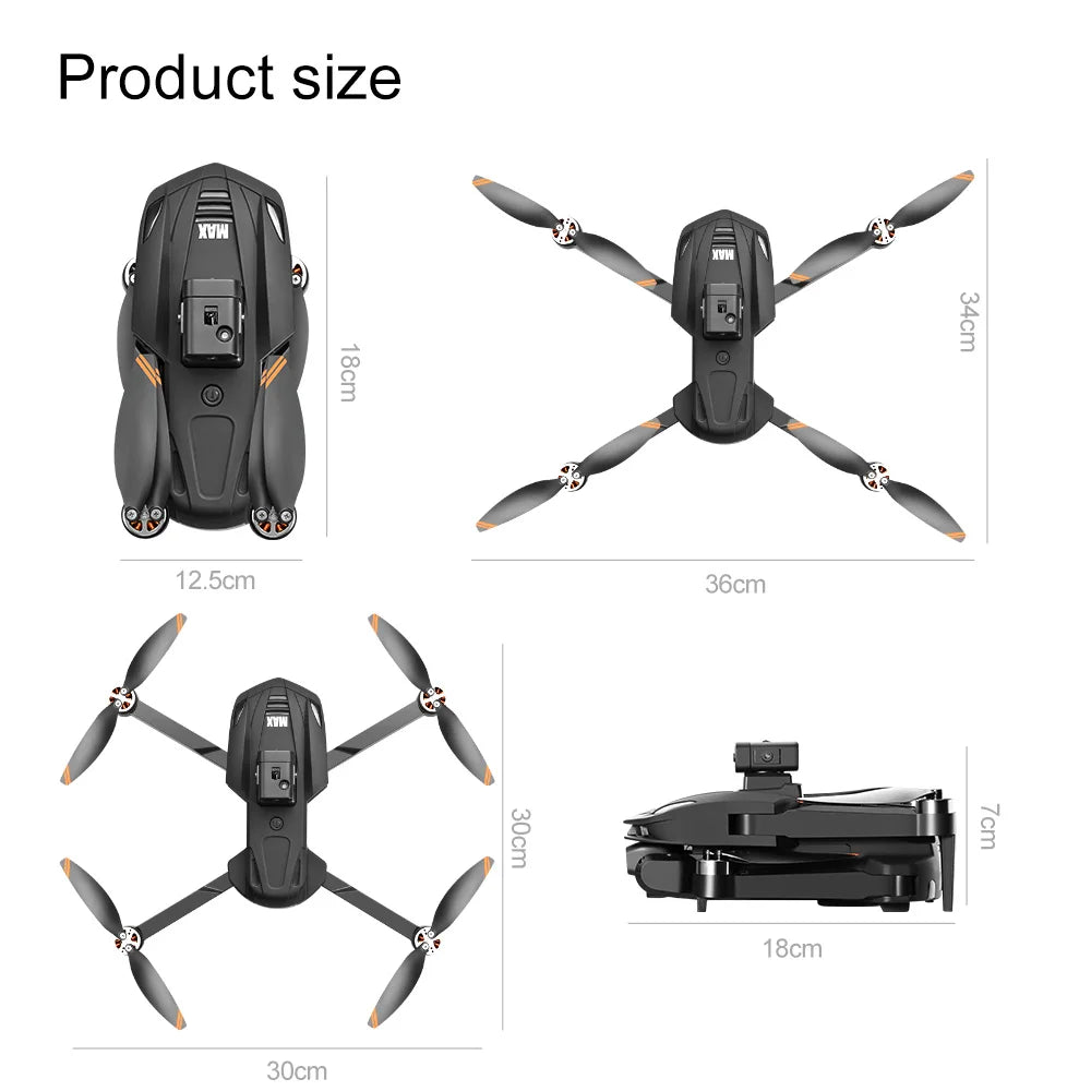 V168 MAX GPS Drone Professional 8K Camera Aerial FPV Brushless Avoiding Obstacle with Large Screen Remote Control Folding Drones