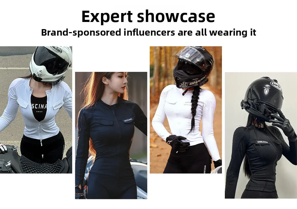 WOSAWE Warm Motorcycle Armor Jacket For Women Anti Fall Motorcycle Soft Armor Winter Motorbike Riding Protective Jacket