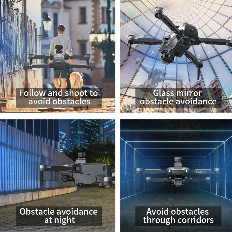 New L600 PRO MAX/PRO GPS Drone 5KM 4K Professional HD Dual Camera 3-Axis Gimbal 360° Obstacle Avoidance Brushless Quadcopter Toy