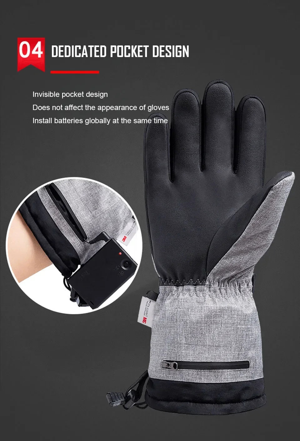 3M Cotton Heating Gloves Winter Hand Warmer Electric Thermal Gloves Waterproof Heated Cycling Motorcycle Bicycle Ski Outdoor