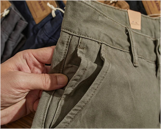 American Retro Workwear Pants Men's Heavyweight Chino Casual Straight Leg Tapered Versatile Cotton Urban Faion Trousers