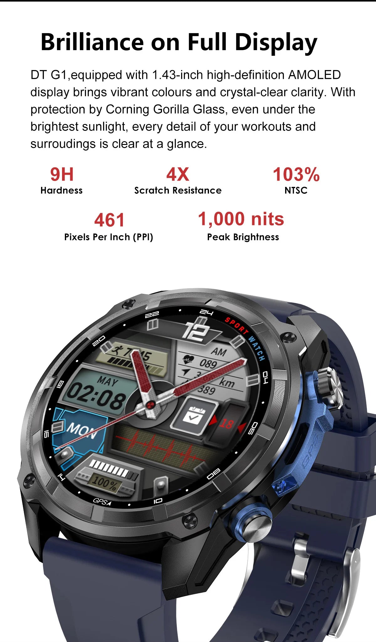 2025 Military Offline map 1000mAh Battery Smart Watch 4GB Big Memory GPS Navigation MP3/MP4 Player Swim Sports trackr Smartwatch
