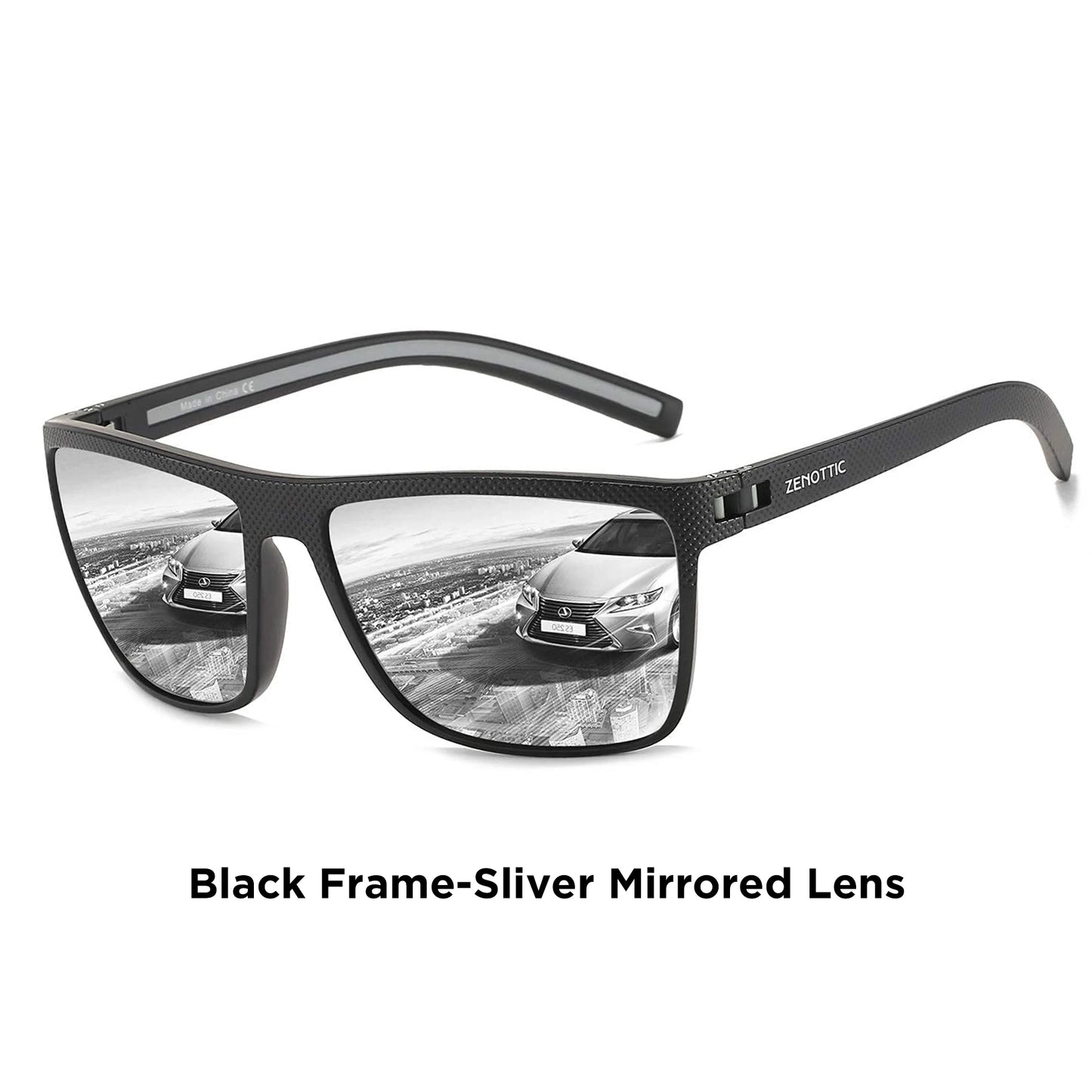 ZENOTTIC Retro Square Polarized Prescription Sunglasses Fashion Lightweight TR90 Progressive Optical Sun Glasses for Women Men