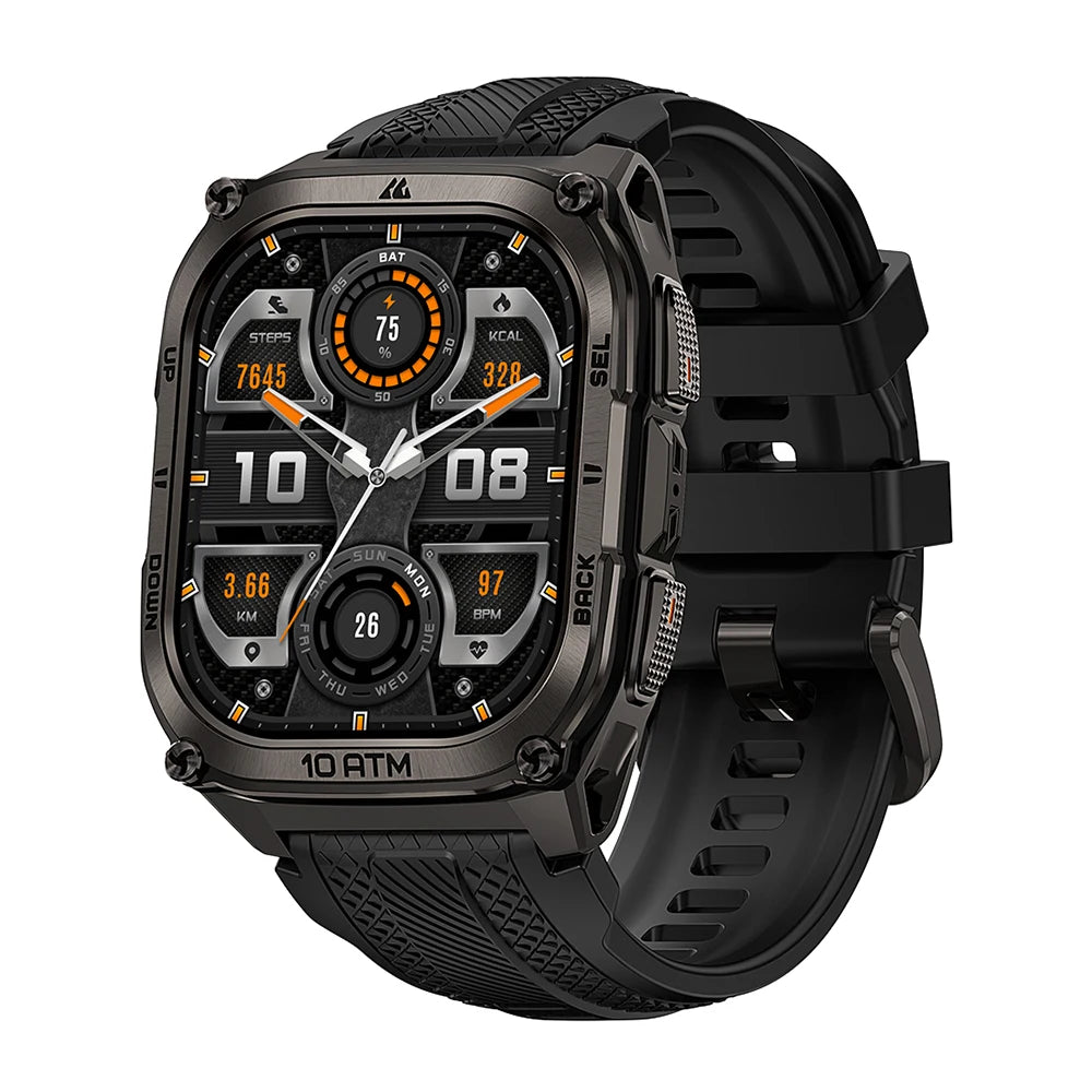 KOSPET Tank M4 Smart Watch for Men Stainless Steel 6-Sat GPS Offline Maps 100M Waterproof 24/7 Health Monitor for Android iOS