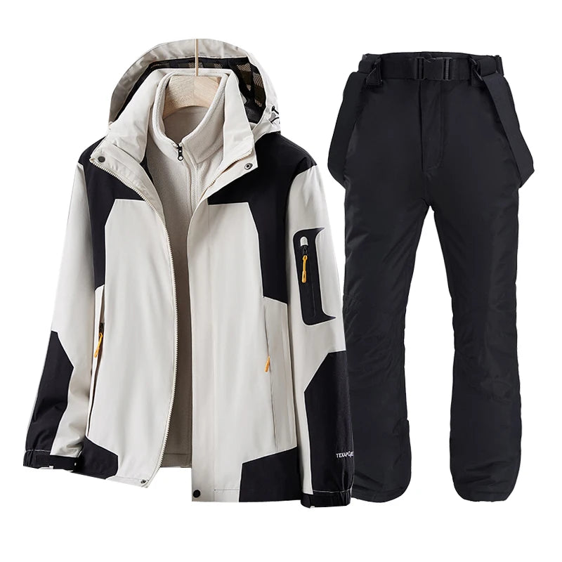 Women Ski Jacket+Pants Winter Warm Windproof Ski Suit Female Snowboard Snow Coat Trousers Outdoor Sports Camping Brand Ovearalls