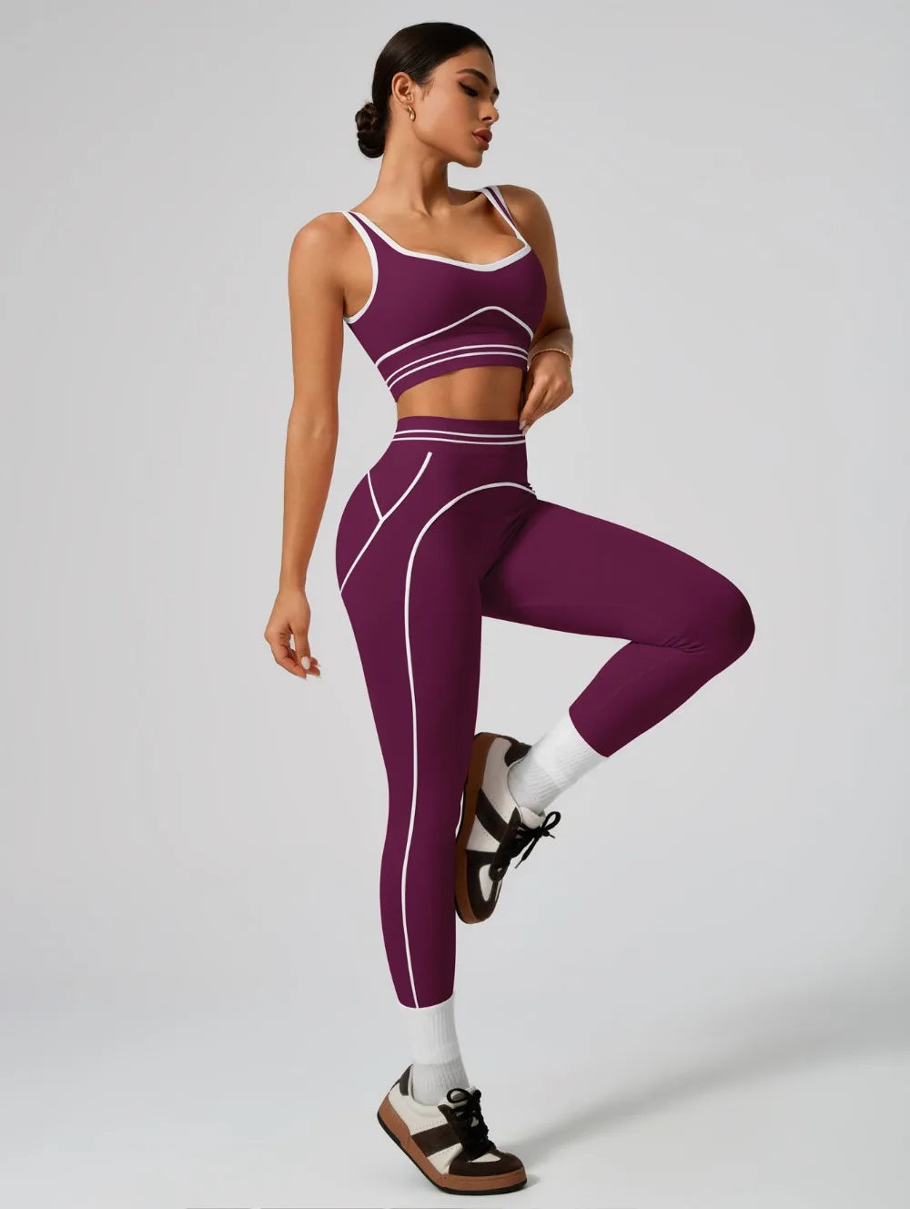 Women's Seamless Yoga Set - Sports Bra & High Waist Leggings Activewear for Gym Workout Fitness Exercise Stretch Athletic Outfit