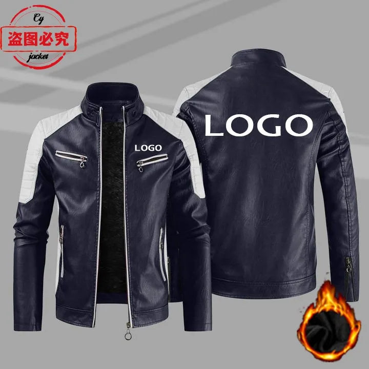European Size Yamaha Motorcycle Logo Printed Riding Suit PU Leather Jacket Autumn/winter Men's Jacket Racing Suit Workwear