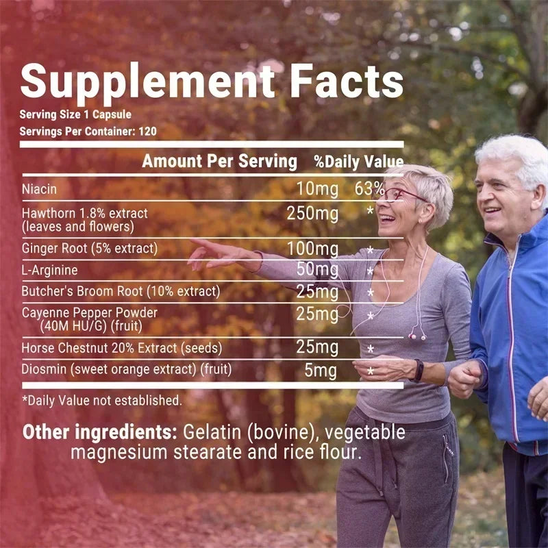Blood Flow Care Capsules - Promotes Heart Health and Blood Circulation, Improves Varicose Veins, and Relieves Discomfort