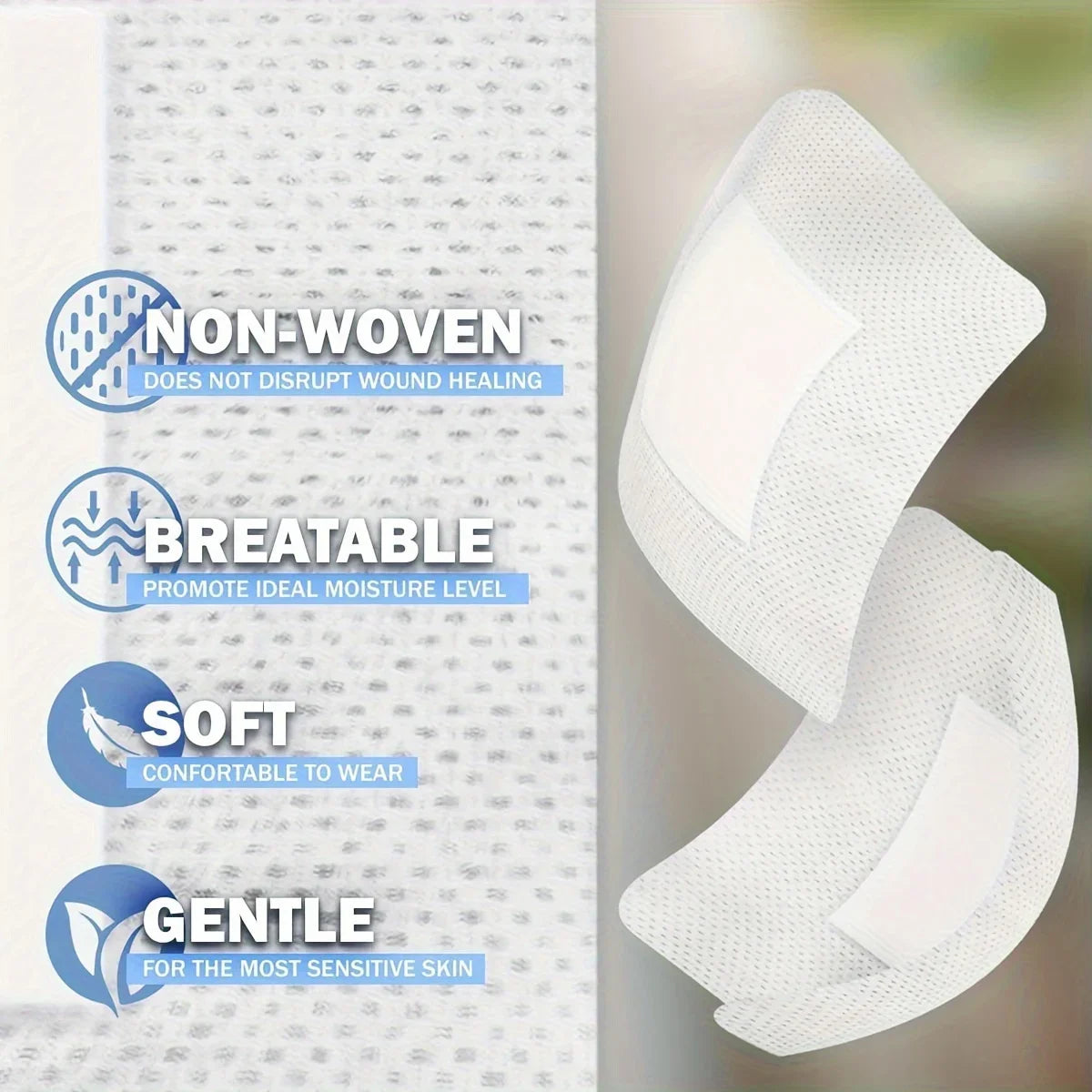 50pcs Large Size Hypoallergenic Non-woven Medical Adhesive Wound Dressing Band Aid Bandage Large Wound First Aid Health Patch