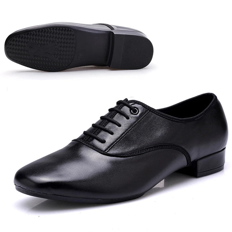 Leather Men Dance Shoes Sports Square Shoe for Men Adult Soft Dance Latin Shoes Modern Waltz Male Sneakers Increase