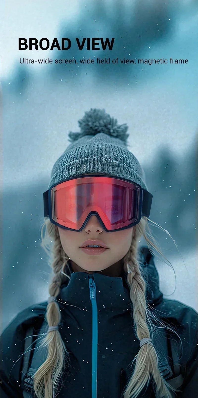 Kapvoe Winter Photochromic Ski Goggle Snow Anti-Fog Sunglasses Snowboard Mask for Men Women Eyewear UV400 Glasses Snowmobile