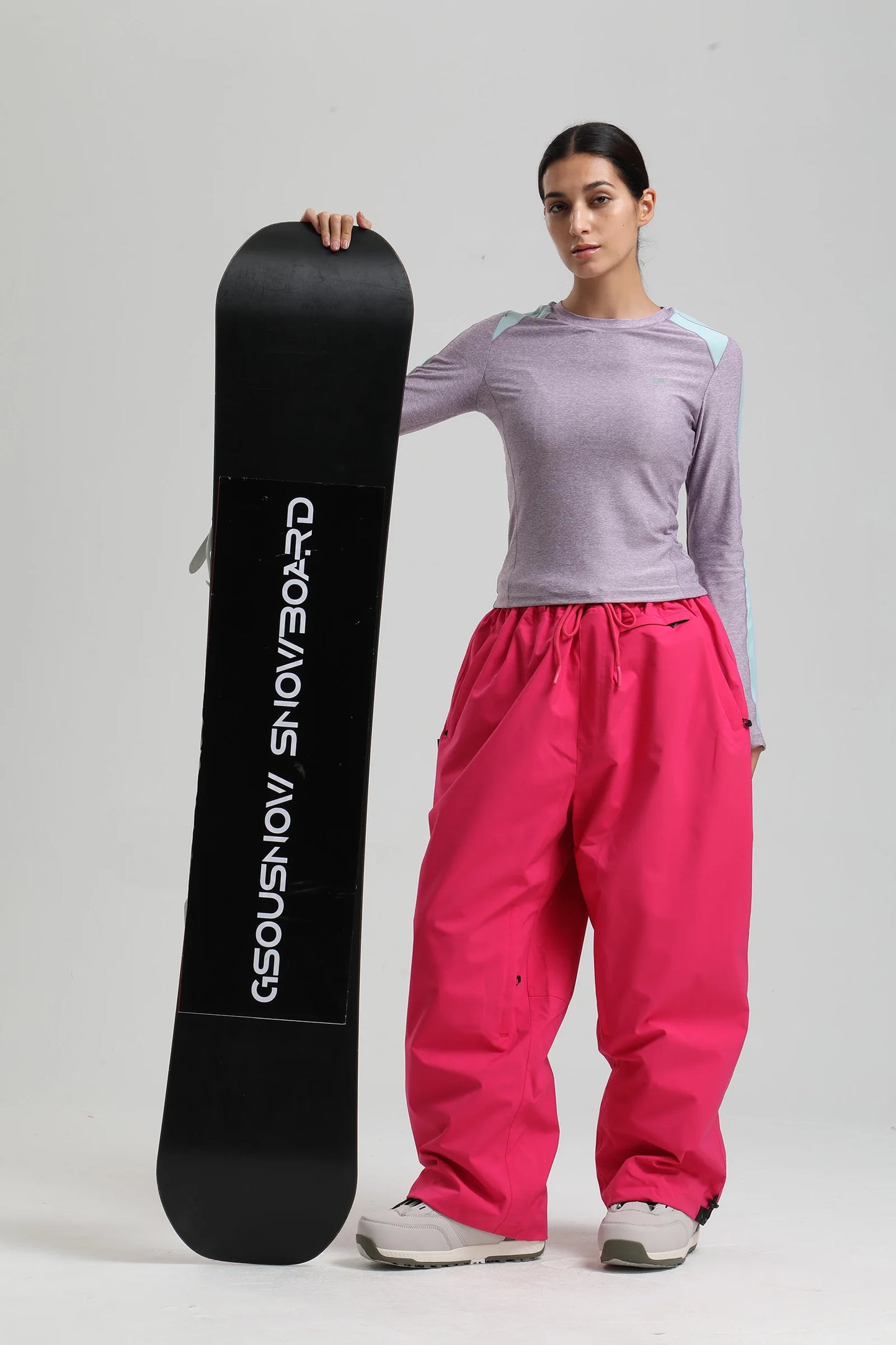 Gsou Snow 2025 Unisex Loose Fit Cargo Ski Pants - Waterproof Windproof Snowboard Trousers for Men & Women Winter Snow Gear