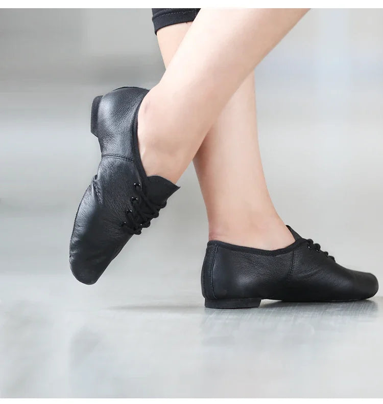 New Professional Jazz Dance Shoe Boot Women Men Kids Lace Up Dancing Sneakers Leather Athletic Shoes