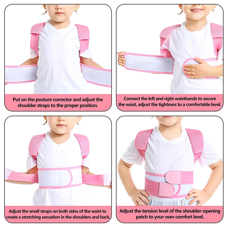 1Pcs Adjustable Children Posture Corrector Kids Back Support Belt Orthopedic Corset Spine Back Lumbar Shoulder Braces Health