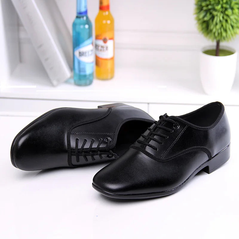 Leather Men Dance Shoes Sports Square Shoe for Men Adult Soft Dance Latin Shoes Modern Waltz Male Sneakers Increase