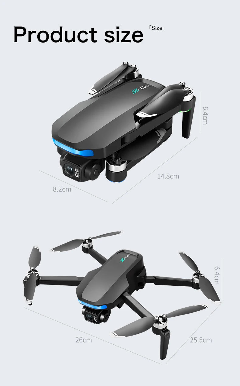 S-X1 New Drone with Screen 3-Axis Anti-shake Gimbal 4K Aerial Brushless Drones RC Quadcopter 5G GPS 8K HD Cameras EIS Mini Dron