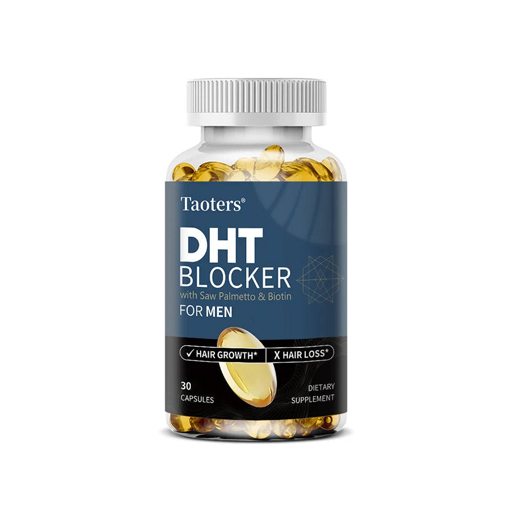 DHT Blocker Hair Growth Supplement - High Potency Biotin & Saw Palmetto for Hair Regrowth, Promote Urinary Tract Function