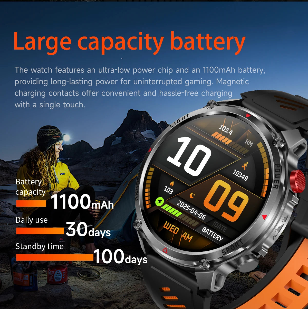 New T-Rex3 Ultra 1100mAh Battery Smart Watch GPS Track Compass IP69K Waterproof Sports tracker Outdoors Military Smartwatches