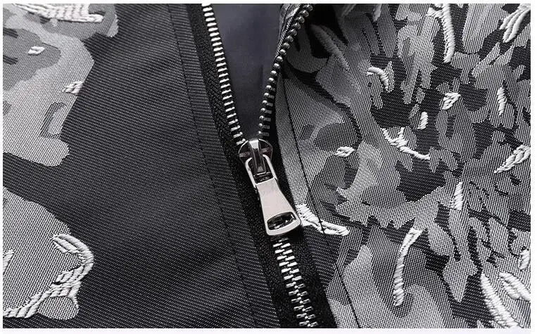 New Men Long Sleeved Baseball Collar Casual Sports Jacket Fashion Male Daily High Street Flower Coats