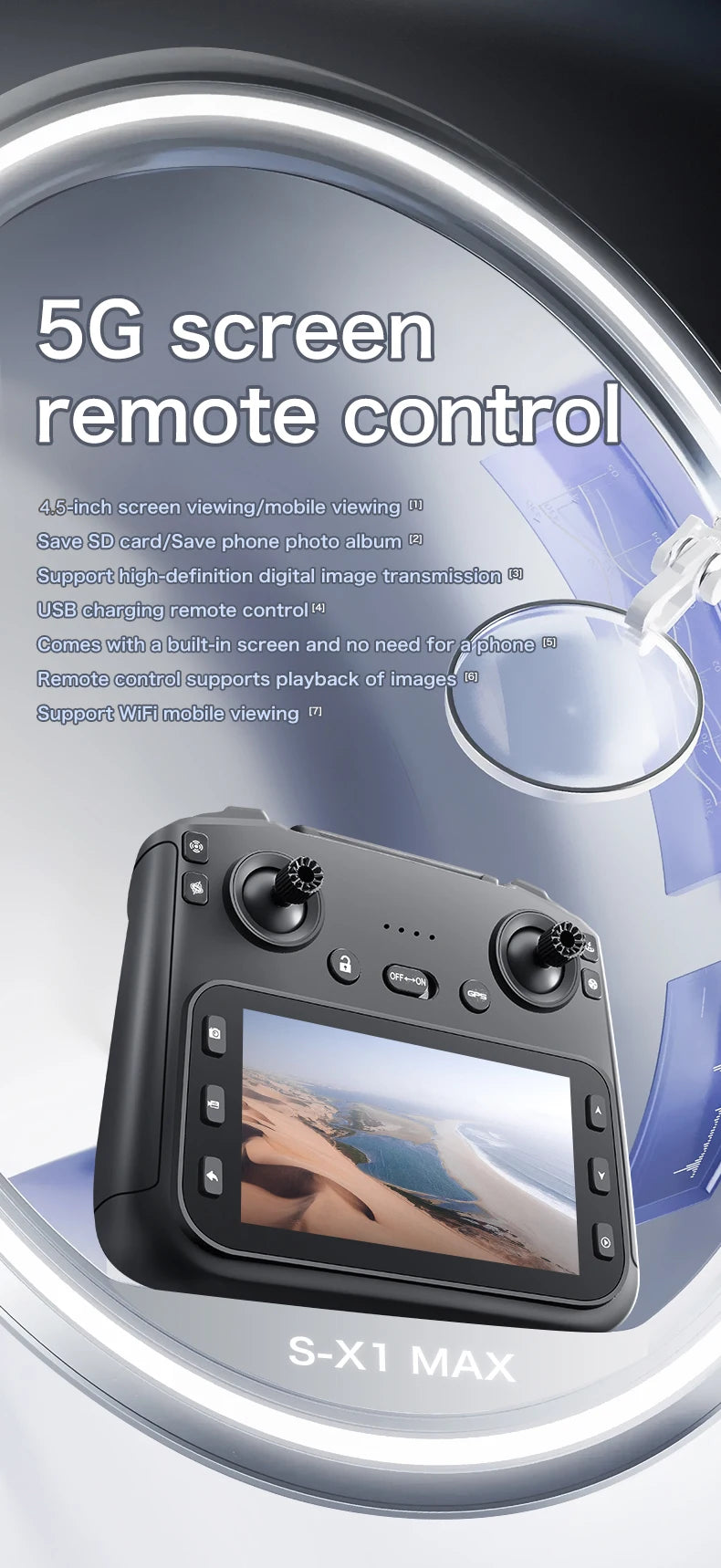 New S-X1 MAX GPS Drone Professional 8K Camera 3-axis Gimbal Aerial FPV Brush with Large Screen Remote Control Folding Quadcopter