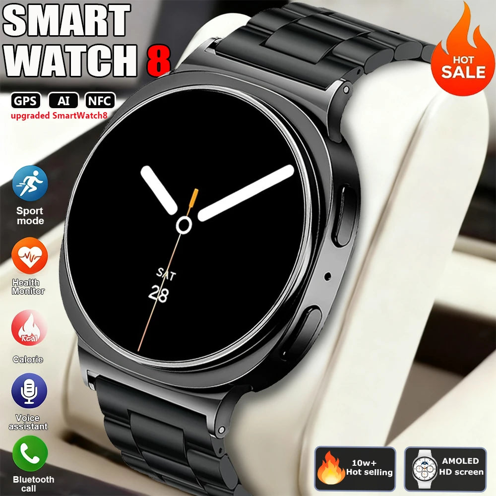 New Original Smart Watch 8 Men GPS Track NFC Bluetooth Call 40mm AMOLED Fitness Sport Tracker Health Smartwatch For Android Ios