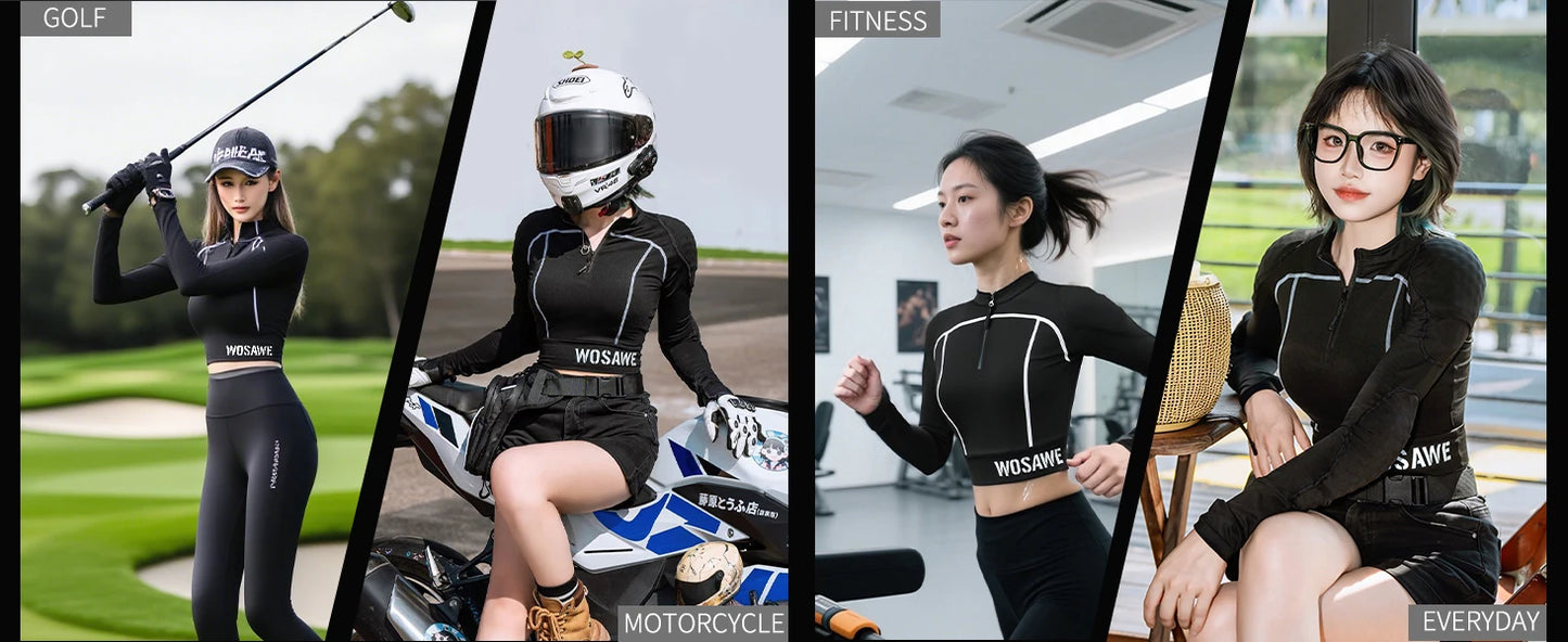 WOSAWE Women Motorcycle Jacket Summer Motorcycle Pants CE Approved Full Body Armor Protection Moto Racing Clothing