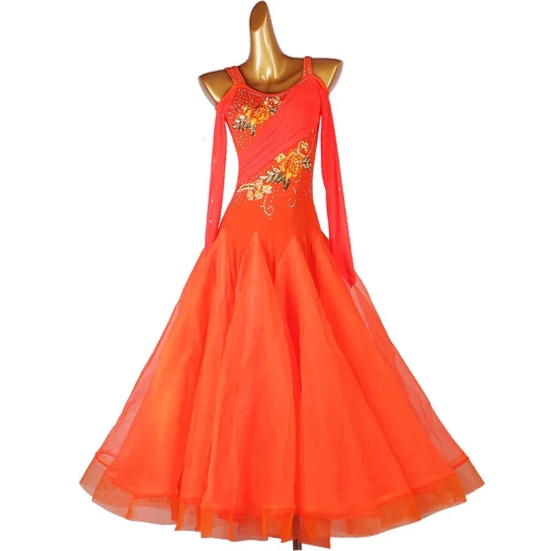 Modern Dance Competition Ballroom Dress Dancewear Womens Waltz Suit Carnival Urban Costumes Practice Wear Girls Fashion Clothing