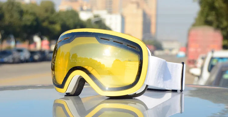 JSJM New Ski Goggles Men Women Double Layers Anti-Fog Big Ski  UV400 Glasses Protection Skiing Winter Snow Snowboard Goggles