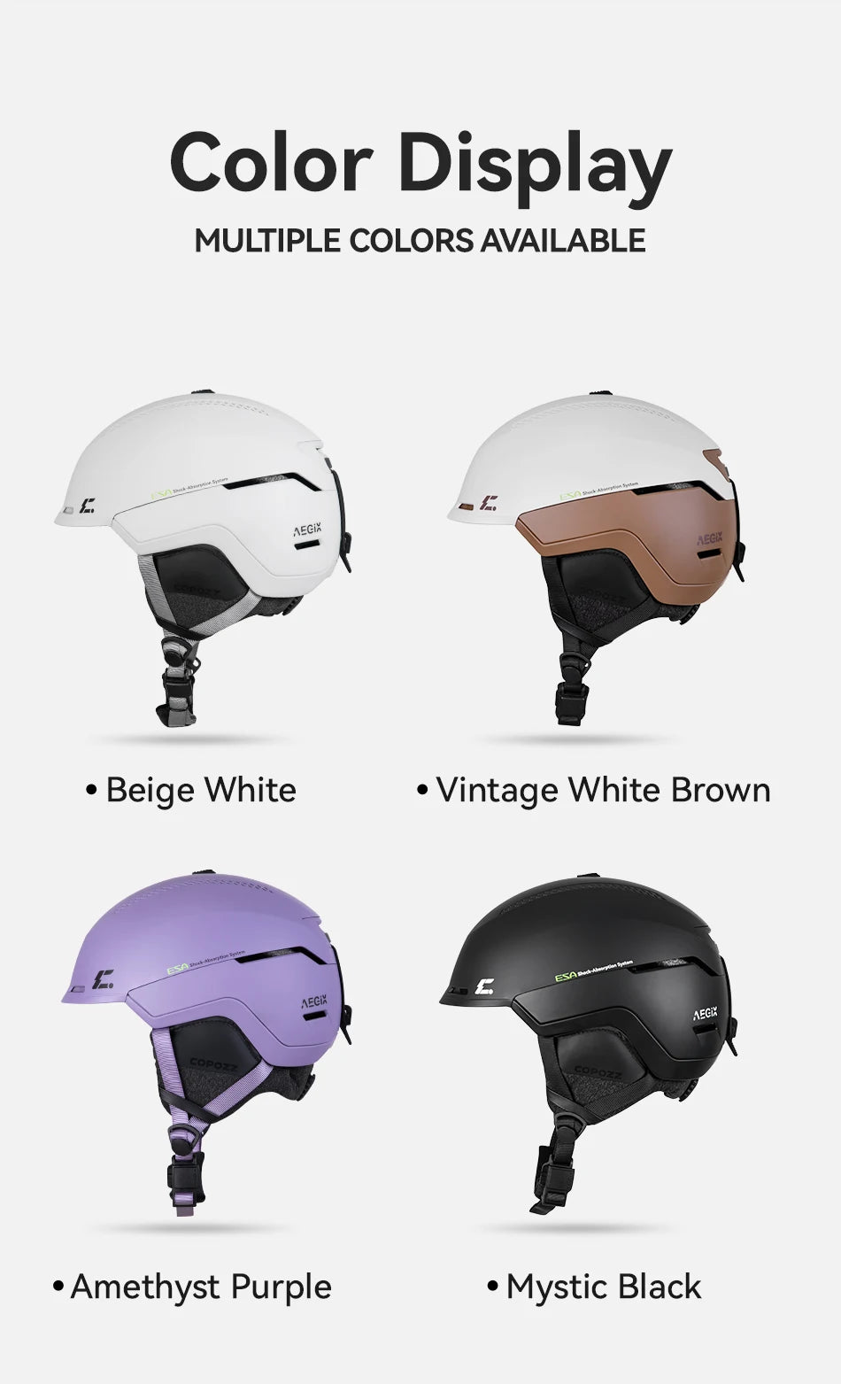 COPOZZ Winter Ski Helmet One-piece Adult Universal Snow Helmet Skating Ski Snowboard Outdoor Sports Helmets with RECCO Reflector