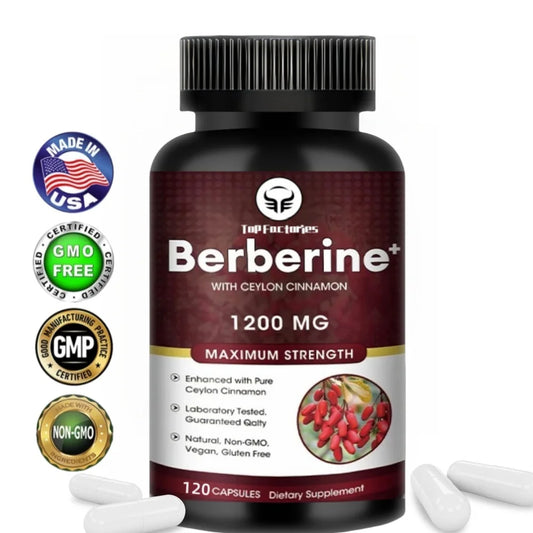 Top Factories Berberine Capsules 1200mg Natural Vegan Supports Heart Health Immune System Liver Health Digestion and Weight Loss