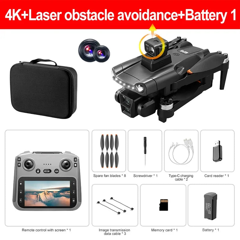 Original V198MAX GPS Return Drone 5G 8K HD Dual Camera Dron Remote With Screen Laser Obstacle Avoidance Drone RC Toys Gifts FPV