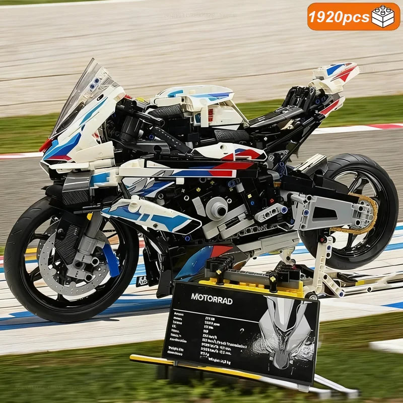 New Motorcycle Building Bocks Simulation Motorcycle Model Decoration Assembly Model Difficult Toy Boy Educational Creature Gifts