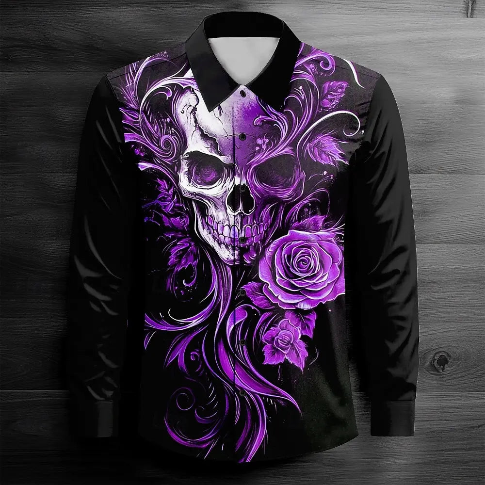 Men's casual outdoor street long sleeved 3D shirt, soft and comfortable, new three-dimensional fashion