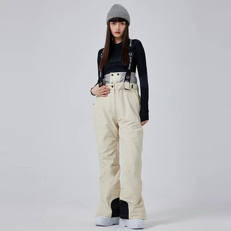 Outdoor Skiing Trousers Women Men's Ski Pants Winter Thickened Windproof Waterproof Warm 2025 Snowboarding Snow Strap Pants