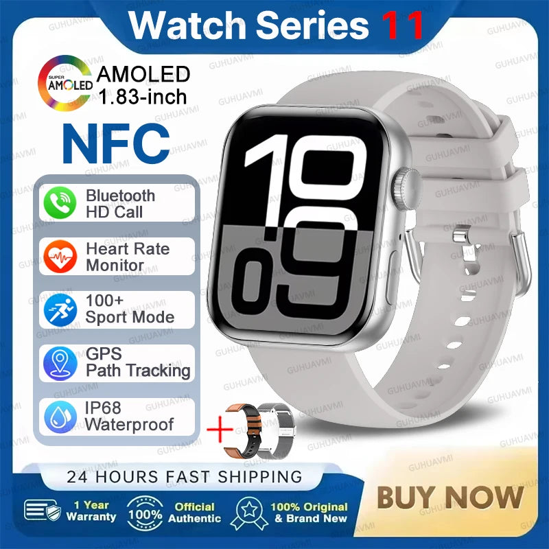 2026 New For iOS Watch Series 11 Smart Watch Ultra HD AMOLED GPS NFC Heart Rate IP68 Waterproof Sport Fitness Call Smartbracelet