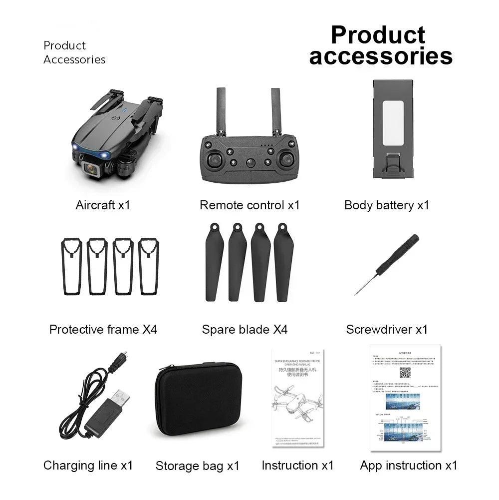 E99 Pro Drone With 4K Dual Camera Wifi Optical Flow And Obstacle Avoidance For Aerial Photography Quadcopter For Birthday Gift ﻿