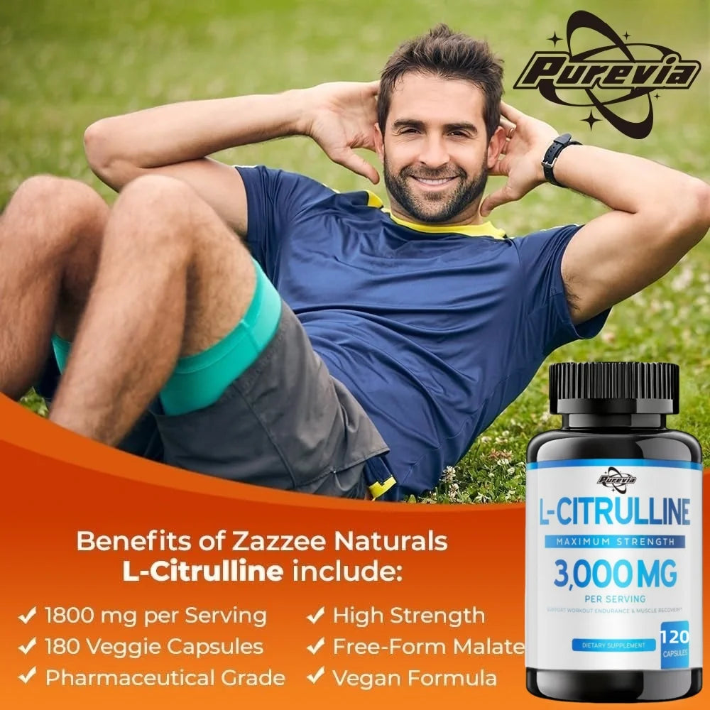 L Citrulline 3000mg Supplement ( Capsules) Support L Arginine & Nitric Oxide Pills - L-citrulline For Men &amp