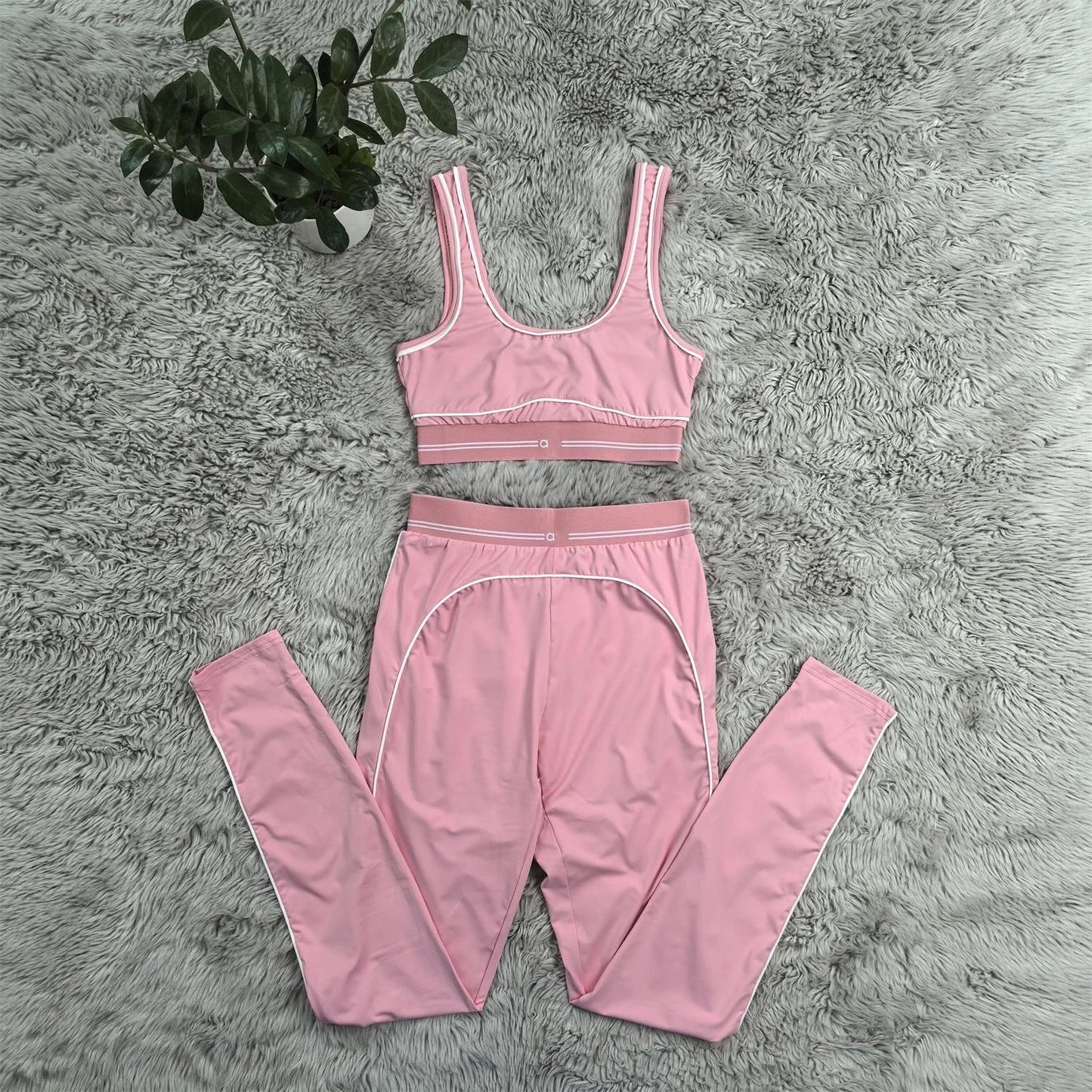 2025 New Women's Fashion Sports Sleeveless Tank Top, High Waist, Hip Lifting, and Belly Tight Pants Set